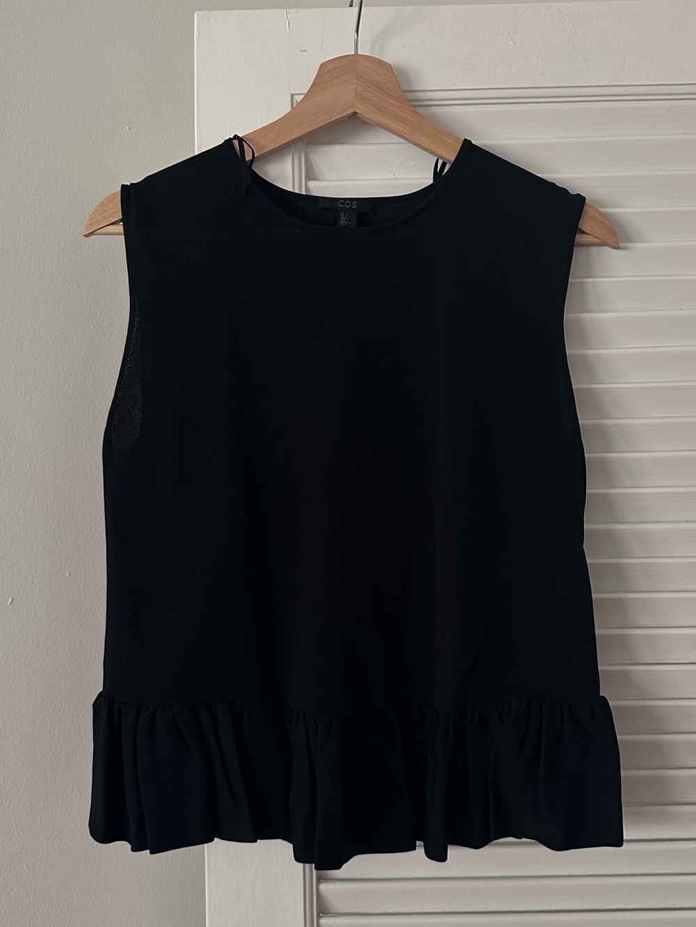 COS Black Peplum Knit Tank Top | Size S